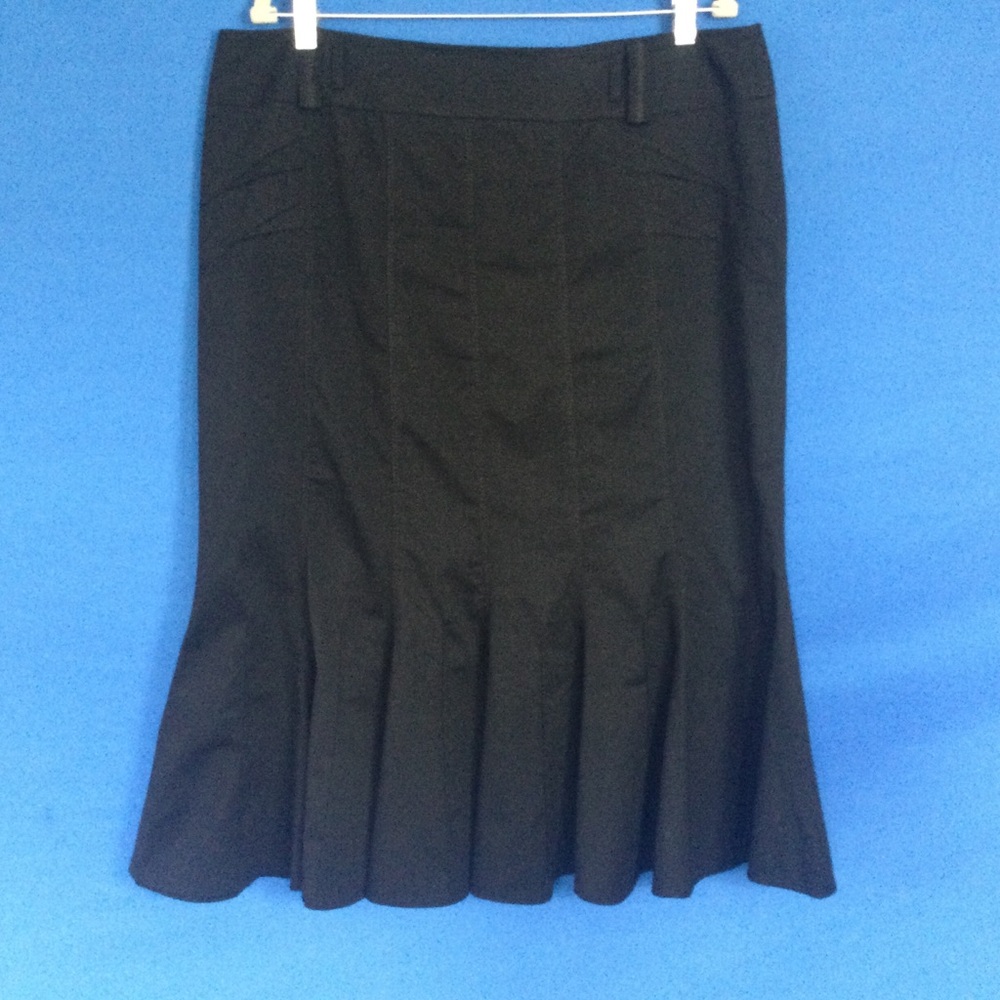 Vex Collection 38" Waist Black Midi Flared Skirt Cotton Blend Stunning